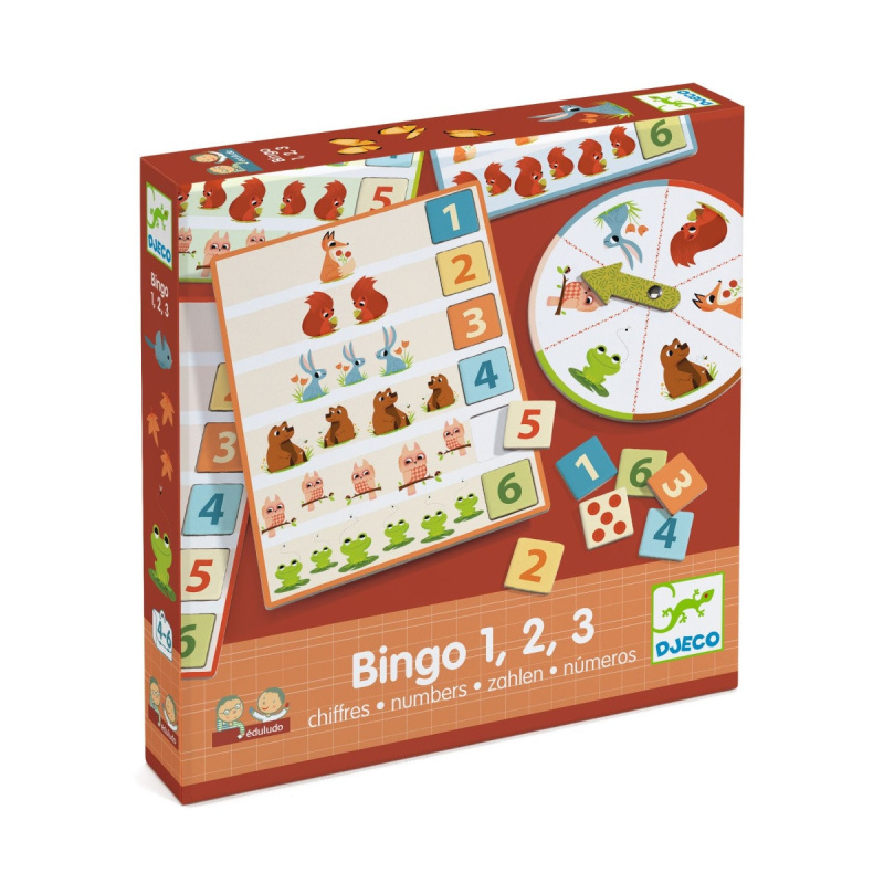 Edukativní hra Eduludo Bingo 1, 2, 3 od DJECO
