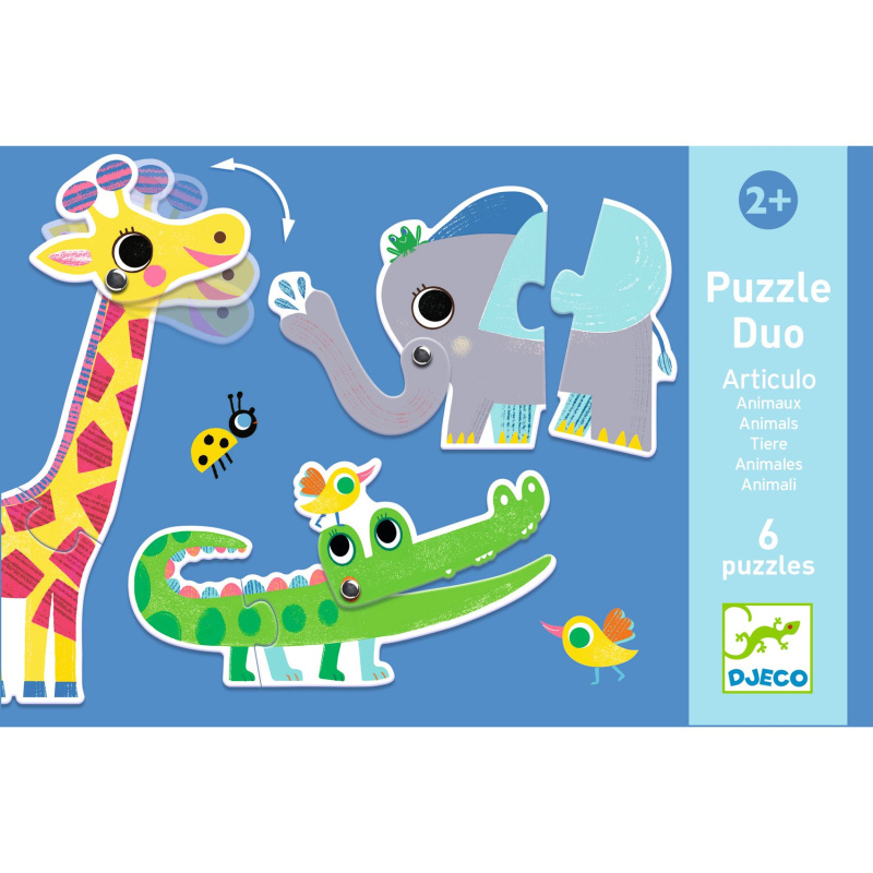 DJECO Puzzle Duo Zvířátka 6x2 dílky