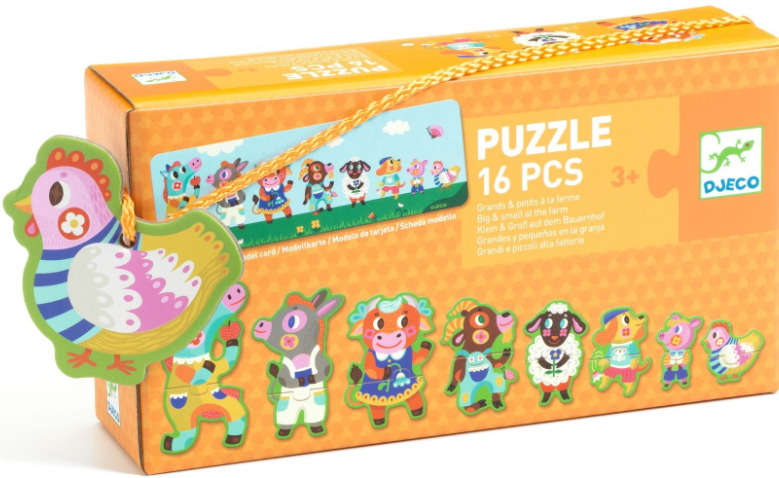 DJECO Puzzle Big and small on the farm - 16 pcs