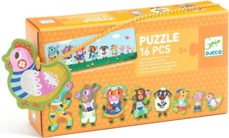 DJECO Puzzle Big and small on the farm - 16 pcs