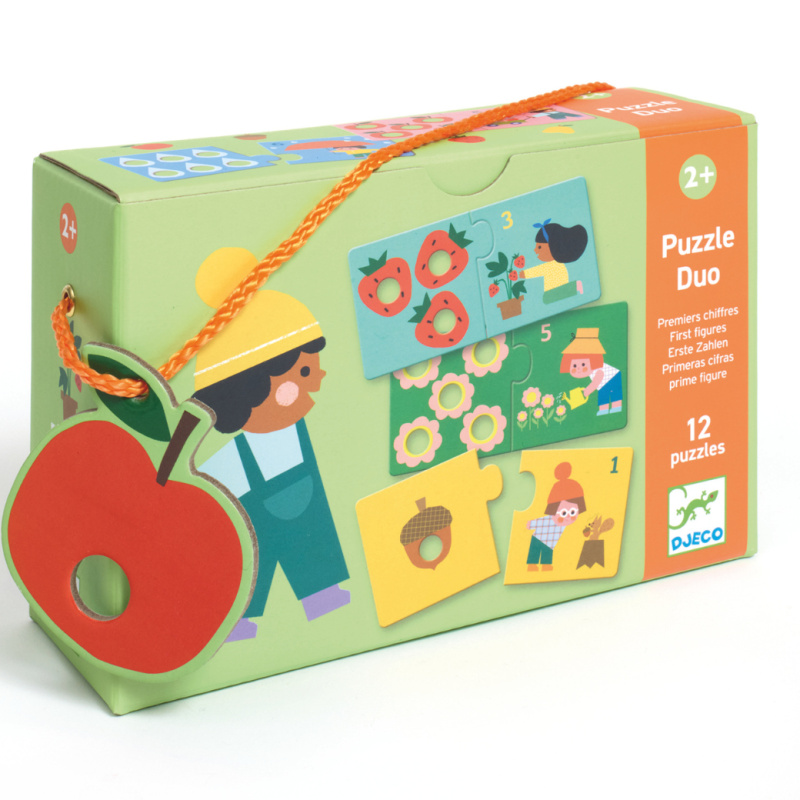Puzzle Duo: Prvé čísla a počítanie (12 ks po 2 dieliky) - puzzle z kategorie Naučné puzzle