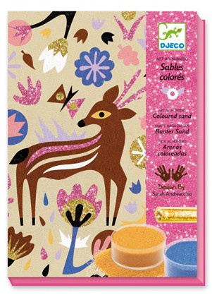 Malování barevným pískem Djeco Lesní palouk