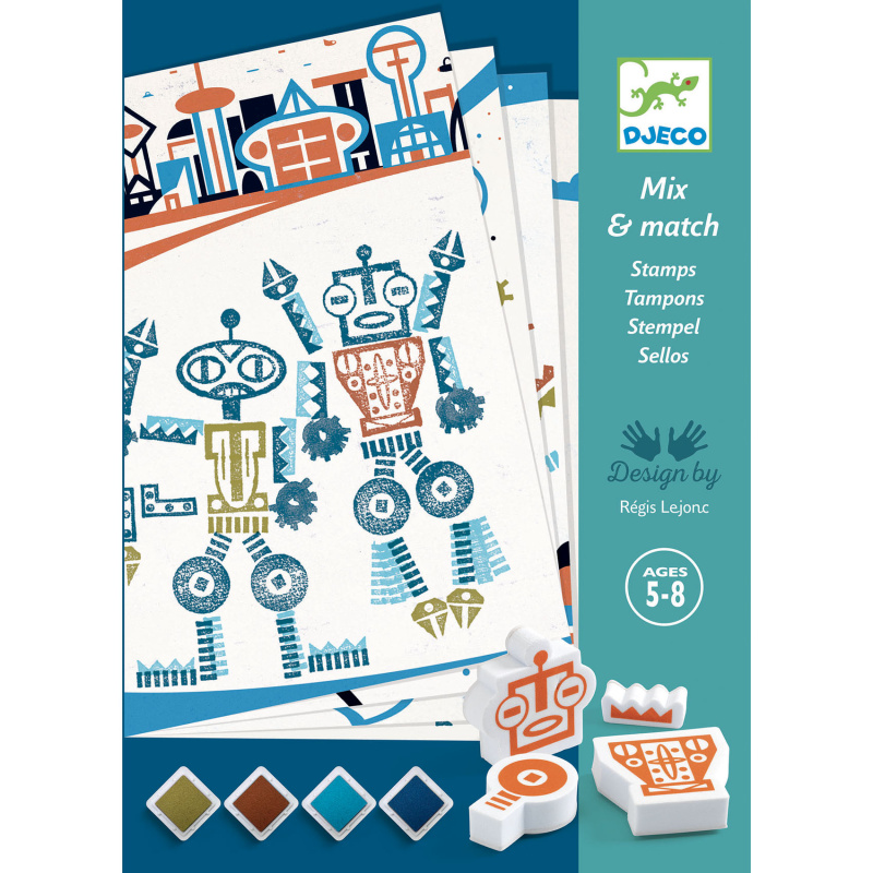 DJECO Set razítek Roboti
