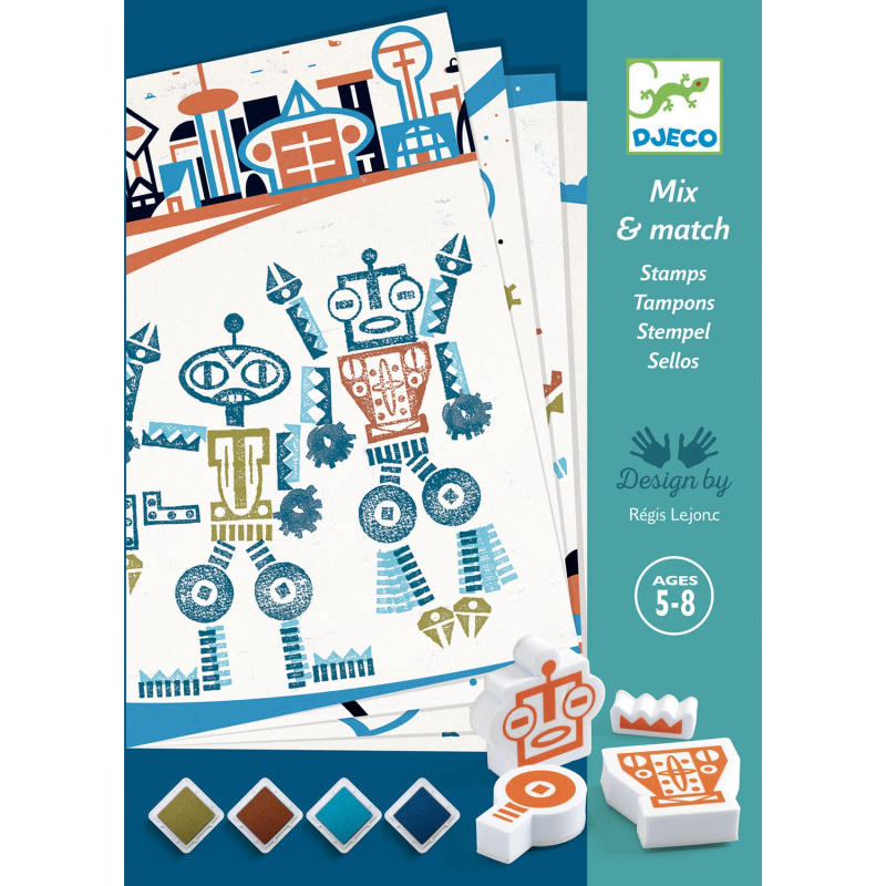 DJECO Set razítek Roboti
