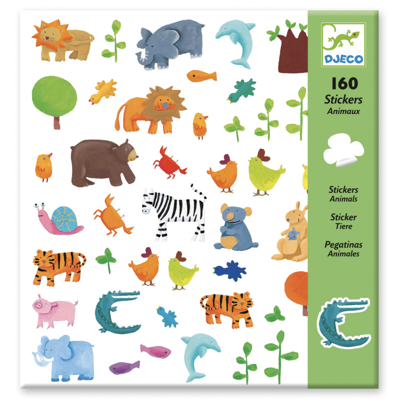 Djeco Samolepky ZOO 160 ks