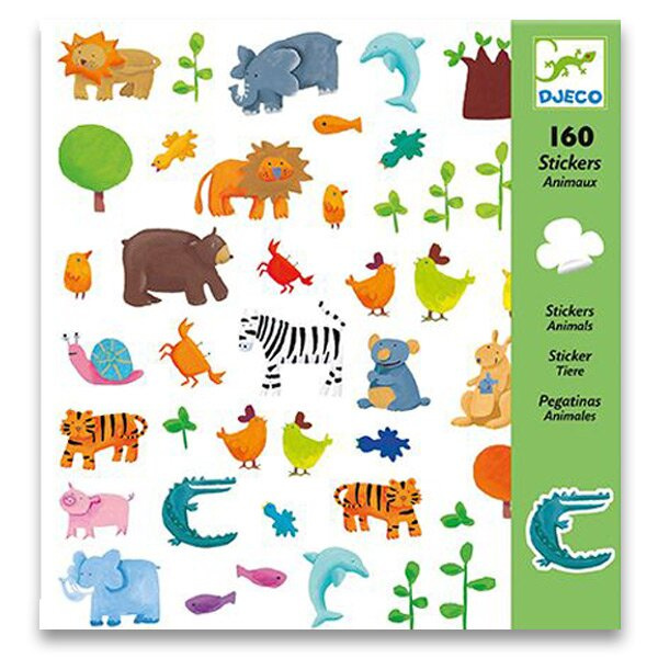 Djeco Samolepky ZOO 160 ks