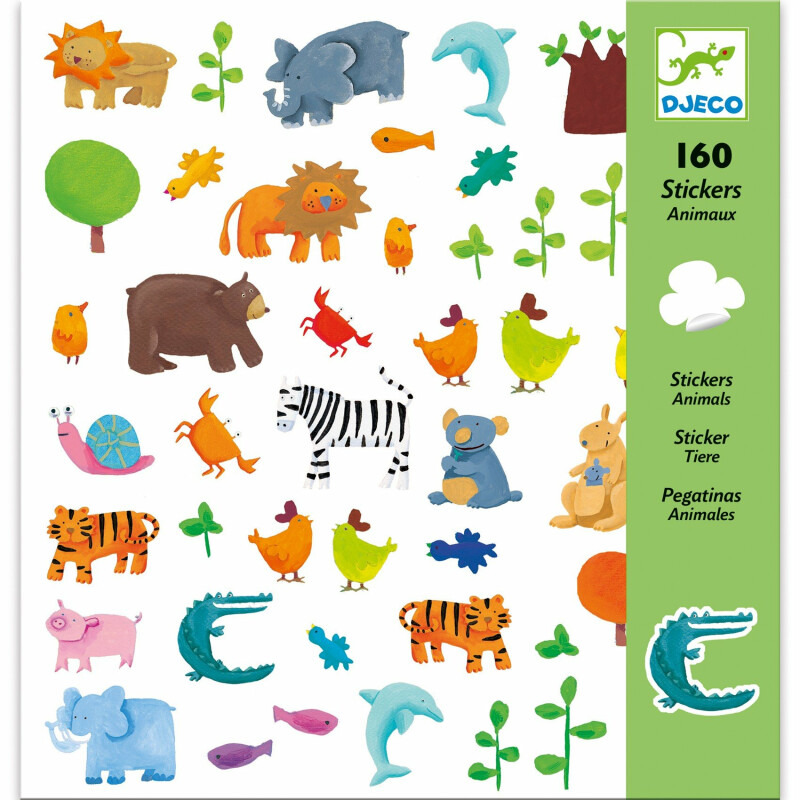 Djeco Samolepky ZOO 160 ks