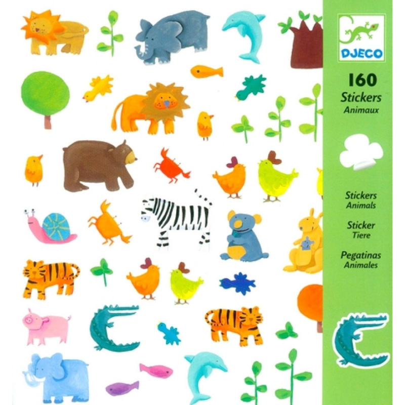 Djeco Samolepky ZOO 160 ks