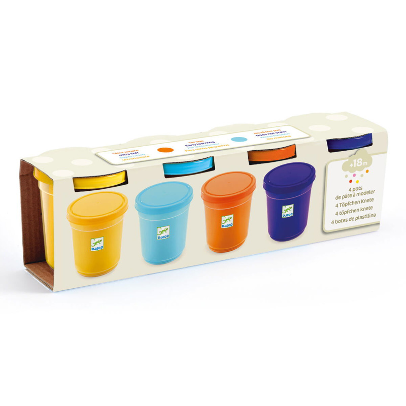 Barevná modelína DJECO - 4 přírodní barvy