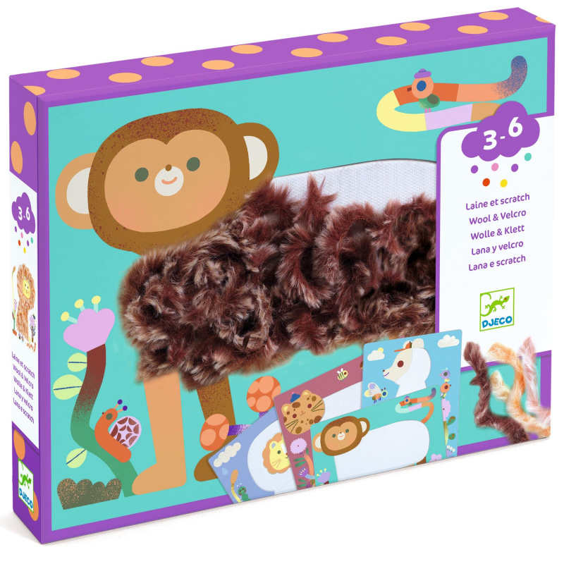 DJECO Kreativní sada Wool & Velcro - Chlupatí kamarádi