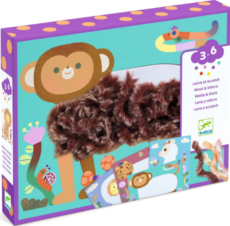 DJECO Kreativní sada Wool & Velcro - Chlupatí kamarádi