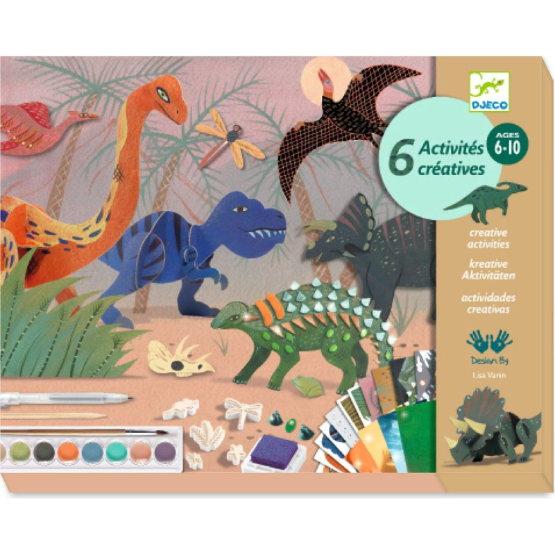 DJECO Luxusní výtvarný set Dinosauři