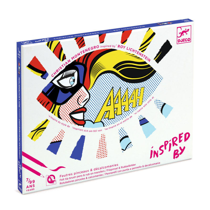 Inspired by Roy Lichtenstein: Akčné hrdinky (vyfarbovanie fixkami a tvorba s odtlačkami)