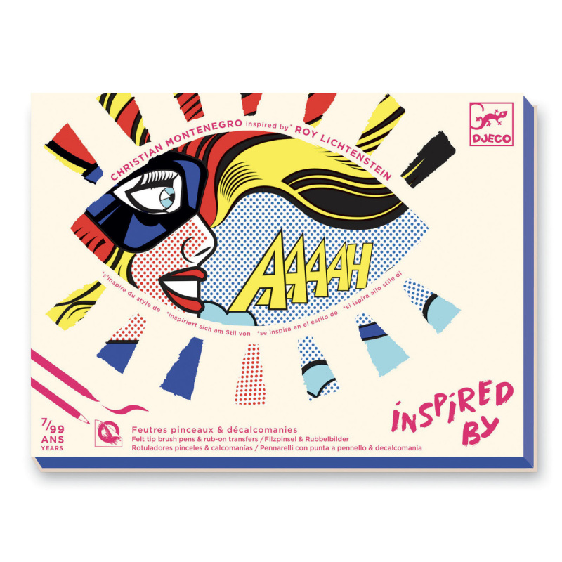 Inspired by Roy Lichtenstein: Akčné hrdinky (vyfarbovanie fixkami a tvorba s odtlačkami)
