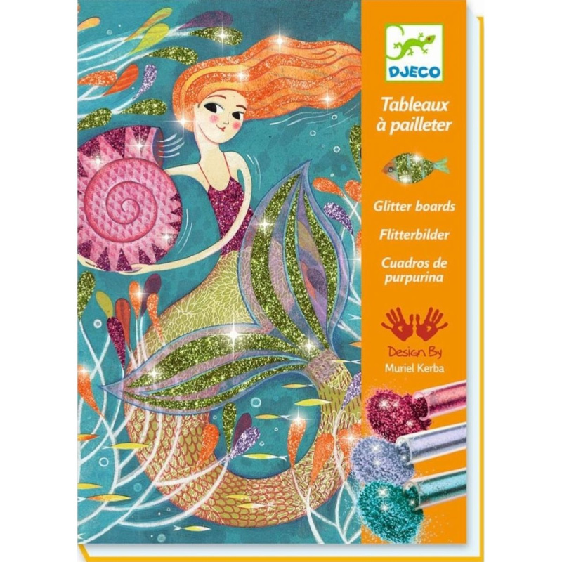 Malování barevným pískem Djeco Třpytivé Mořské panny