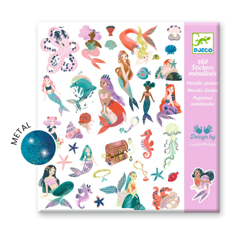 Metalické samolepky - mořské panny