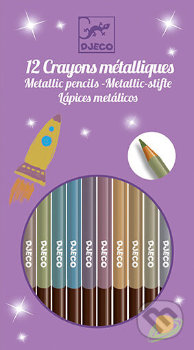 Sada 8 pastelky s metalickým efektem Djeco