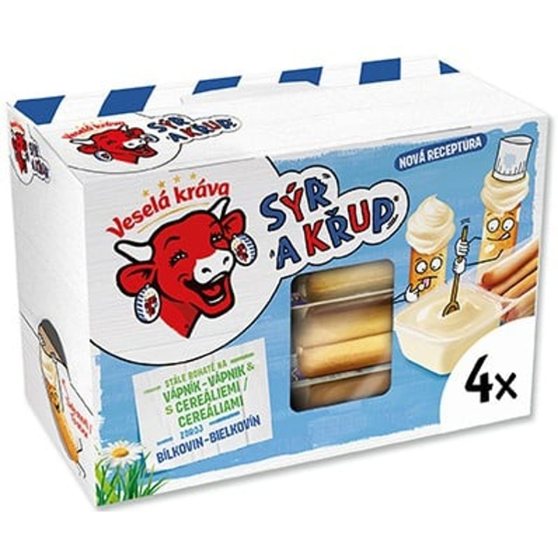 Veselá Kráva Sýr a křup 4 ks