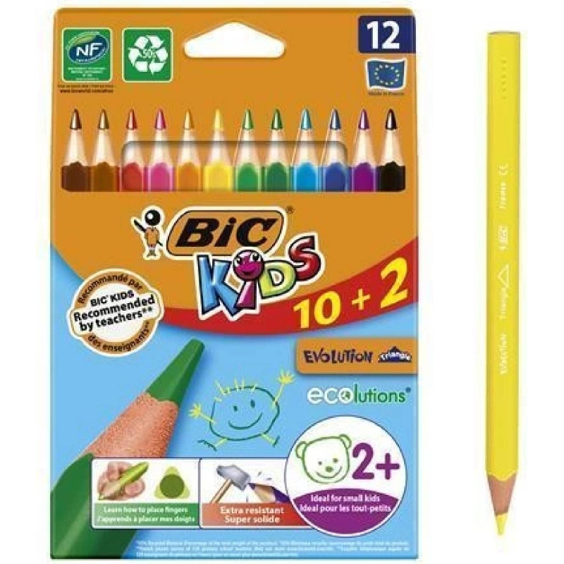 Pastelky Bic ECOlution - trojhranné, 12 ks