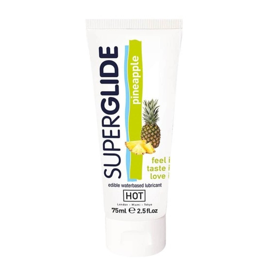 HOT Superglide jedlý lubrikační gel na vodní bázi - ANANAS 75 ml
