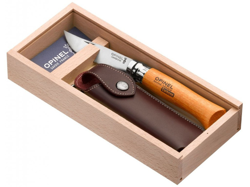 Opinel Nůž VR N°08 Carbon, dárkové balení s pouzdrem 000815
