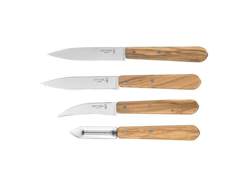 Opinel Sada nožů Les Essentiels oliva, 4 ks 002163