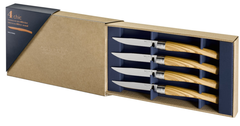 Opinel Sada steakových nožů Chic, 4ks, oliva 002481