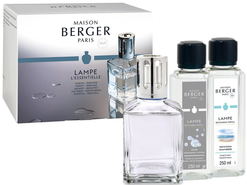 Maison Berger Paris Dárková sada: katalytická lampa Essential Cube + Mořský vzduch, 250 ml + So Neutral 250 ml 3398