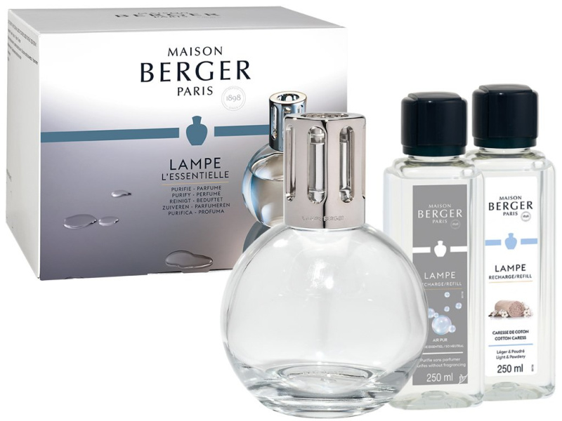 Maison Berger Paris Dárková sada: katalytická lampa Essential Round + Bavlněná péče, 250 ml + So Neutral 250 ml 4691