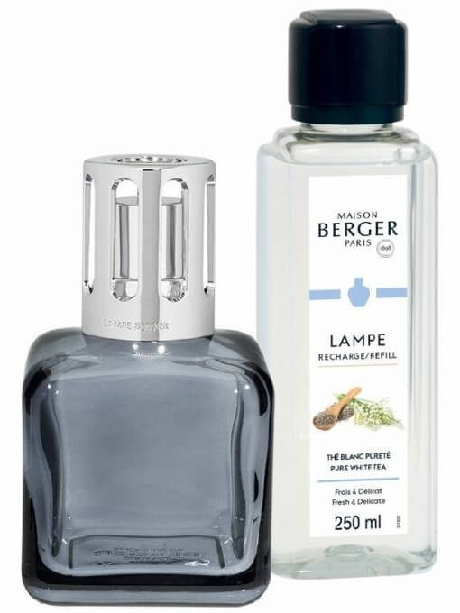 Maison Berger Paris Dárková sada: katalytická lampa Glacon šedá + Čistý bílý čaj, 250 ml 4711