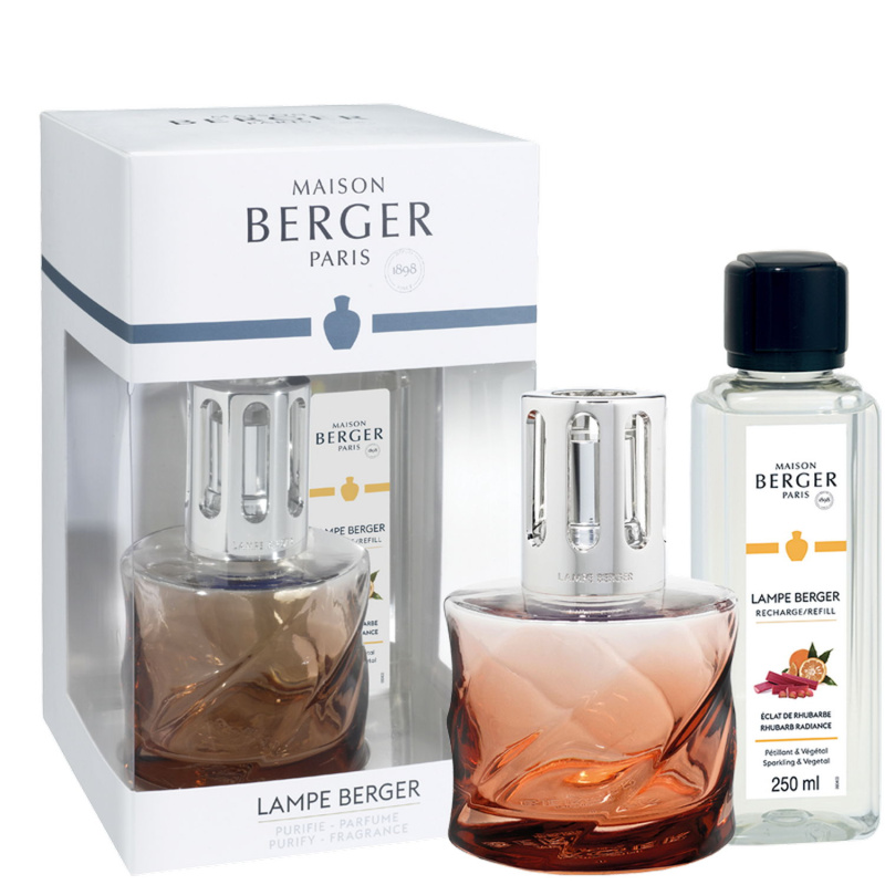 Maison Berger Paris Katalytická lampa Spirale jantarově růžová + náplň Zářivá rebarbora, 250 ml 4780
