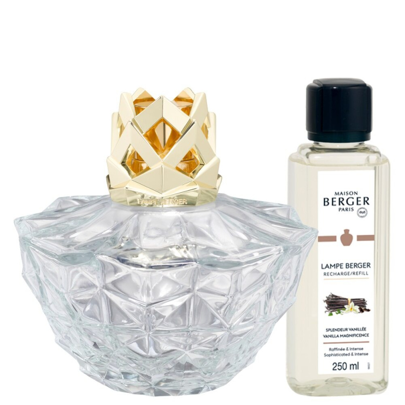 Maison Berger Paris Katalytická lampa Kali, transparentní + náplň Velkolepá vanilka, 250 ml 4825