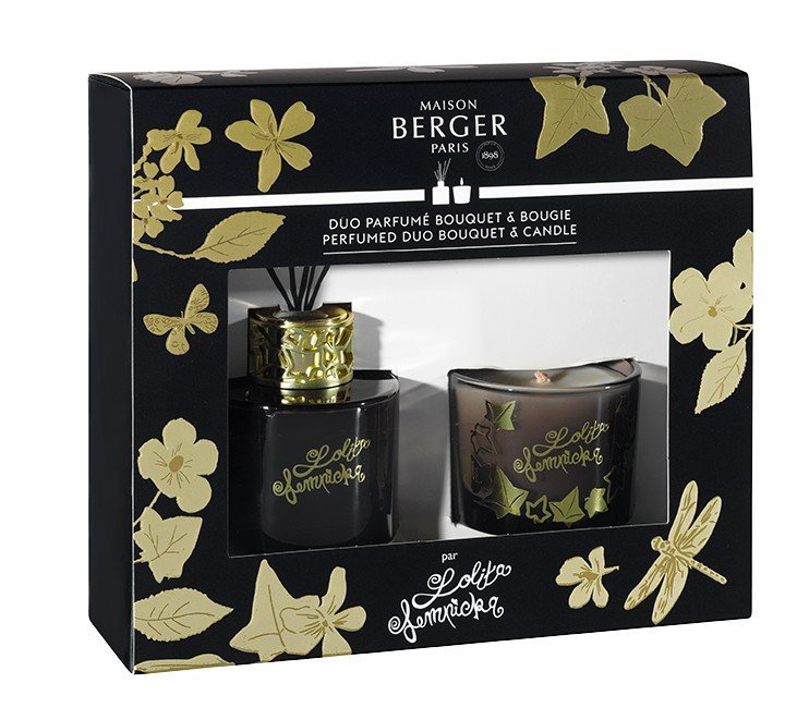 Maison Berger Paris Dárková sada Duo Mini Lolita Lempicka: aroma Difuzér s náplní 80 ml + vonná svíčka 80 g, černá 6370