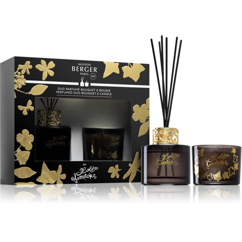 Maison Berger Paris Dárková sada Duo Mini Lolita Lempicka: aroma Difuzér s náplní 80 ml + vonná svíčka 80 g, černá 6370