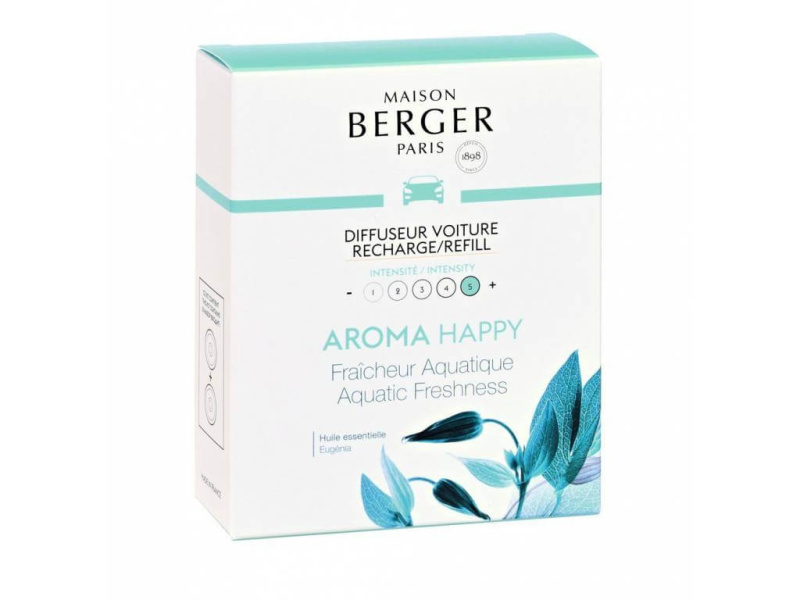 Maison Berger Paris Keramická náplň vůně do auta Aroma Happy – Svěžest vody, 2 ks 6419