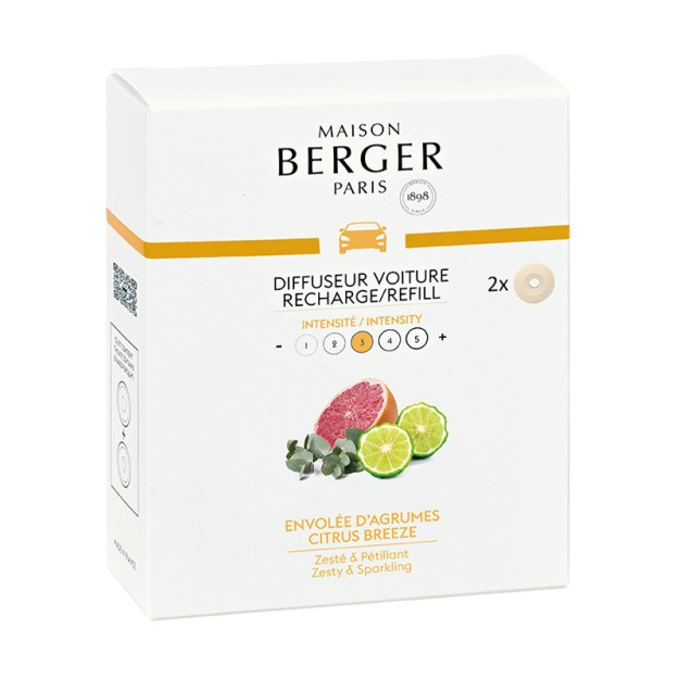 Maison Berger Paris Citrus Breeze vůně do auta náhradní náplň 2x17 g