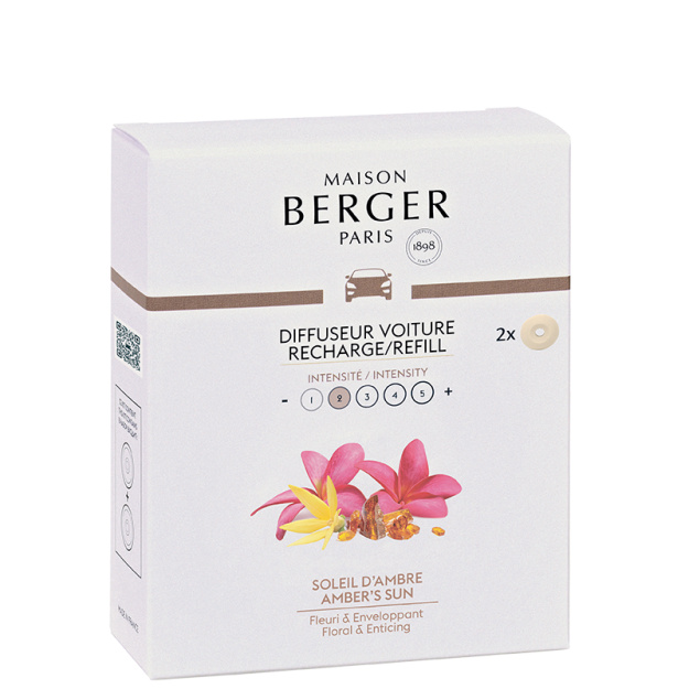 Maison Berger Paris Keramická náplň vůně do auta Ambrové slunce, 2 ks 6950