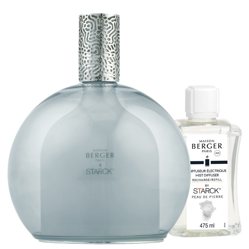 Maison Berger Paris Sada elektrický difuzér Starck, šedý + náplň Peau de Pierre, 475 ml 7019