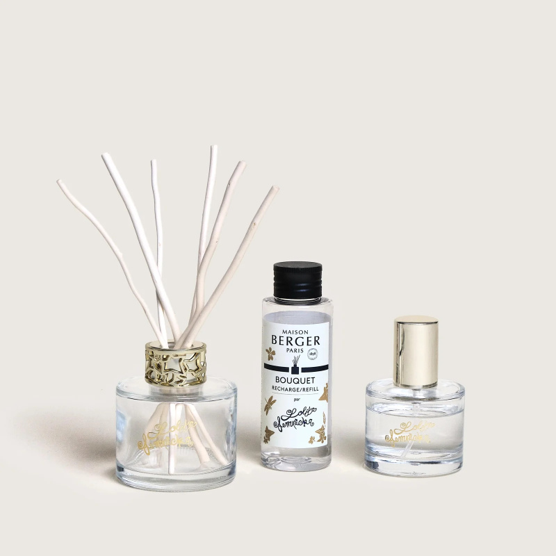 Maison Berger Paris Dárková sada: aroma difuzér s náplní 90 ml + bytová vůně 50 ml, Lolita Lempicka, transparentní 7767
