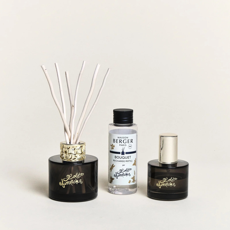 Maison Berger Paris Dárková sada: aroma difuzér s náplní 90 ml + bytová vůně 50 ml, Lolita Lempicka, černá 7769
