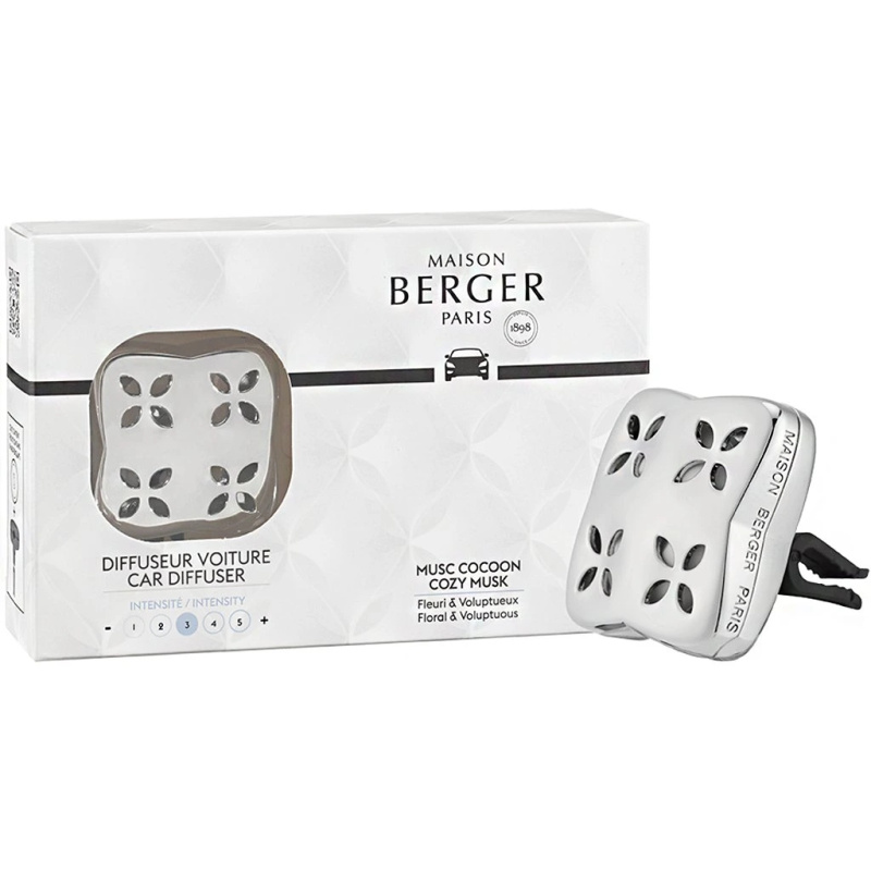 Maison Berger Paris Cosy Silver + Cozy Musk vůně do auta clip 1 ks