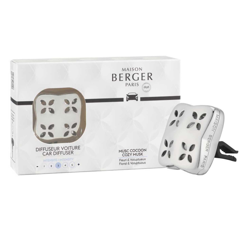 Maison Berger Paris Cosy Silver + Cozy Musk vůně do auta clip 1 ks