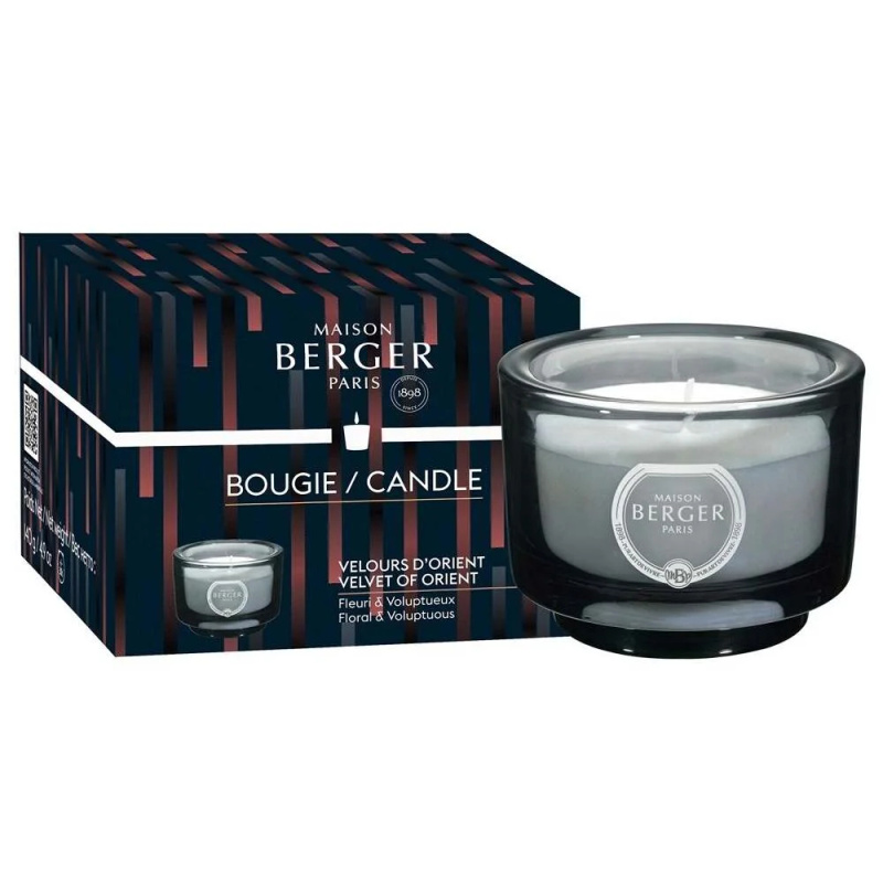Maison Berger Paris Svíčka Variation s vůní Samet z Orientu, 140 g, šedá 7809