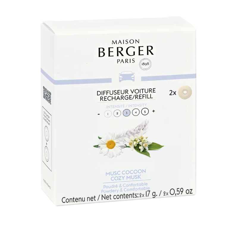 Maison Berger Paris Keramická náplň vůně do auta Uklidňující pižmo, 2 ks 7825
