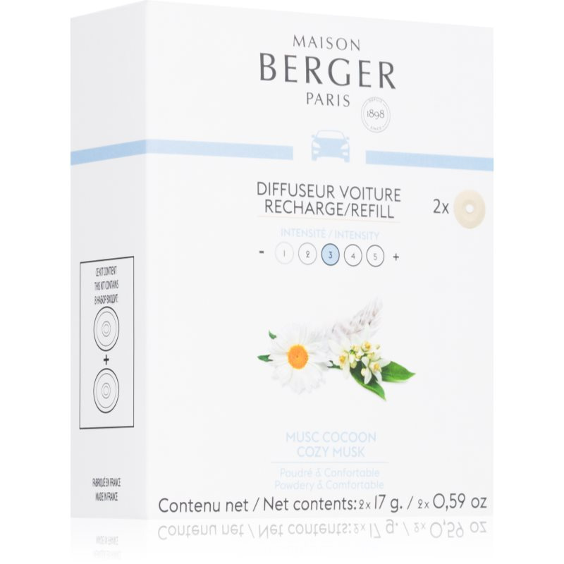 Maison Berger Paris Keramická náplň vůně do auta Uklidňující pižmo, 2 ks 7825