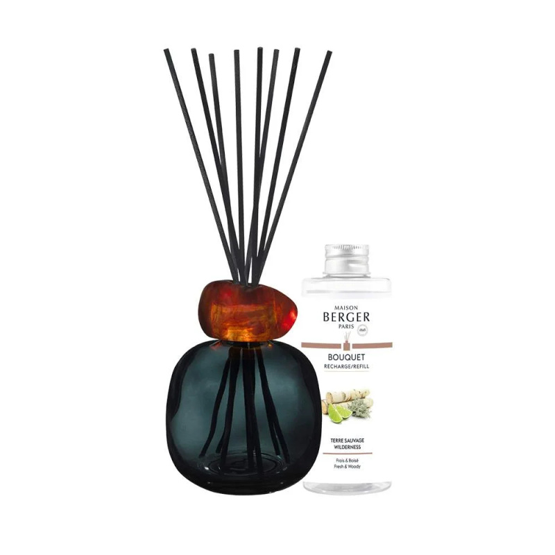 Maison Berger Paris Aroma difuzér Mineral, černý + náplň Divočina 180 ml 7833