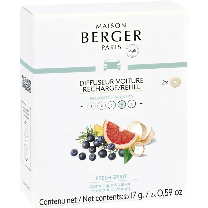 Maison Berger Paris Keramická náplň vůně do auta Svěží atmosféra, 2 ks 7848