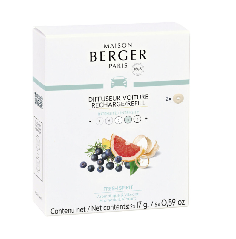 Maison Berger Paris Keramická náplň vůně do auta Svěží atmosféra, 2 ks 7848