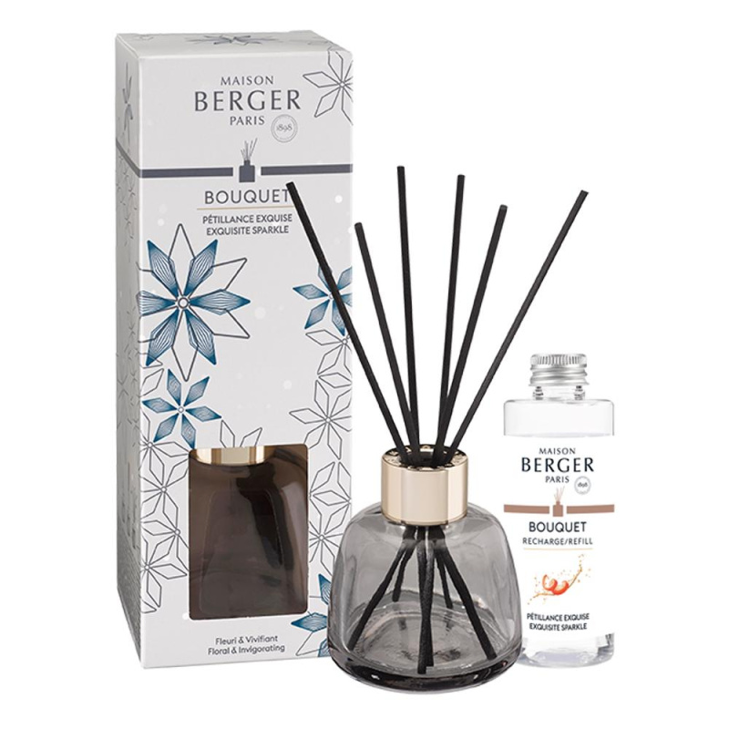 Maison Berger Paris Aroma difuzér Rosalie, šedý + náplň Intenzivní třpyt 90 ml 7865