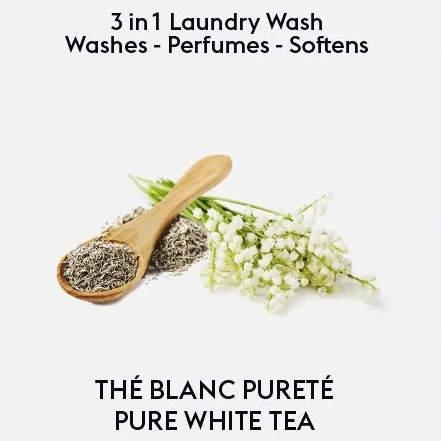 Maison Berger Paris Vzorek tekutého pracího prostředku se změkčovadlem a parfémem Čistý bílý čaj 3v1, 35 ml 28055